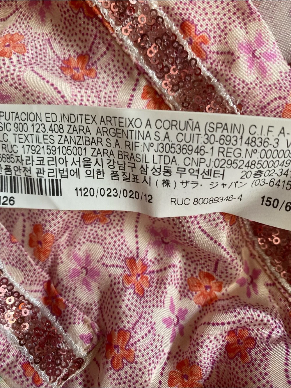 Zara Pink & Orange Floral Print Shorts Trim Lace & Sequin Detail NWT Size 11/12